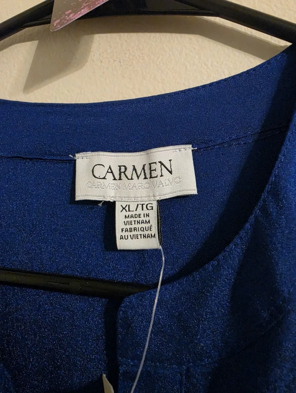 Carmen Marc Valvo Royal Blue Blouse. NWT - Picture 3 of 7